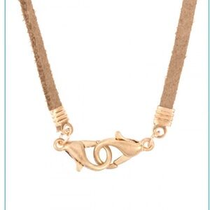 Mask holder, light brown and gold, never lose mask